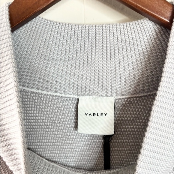 Varley grey white knit textured maceo 2.0 sweatshirt size L new - Picture 3 of 7